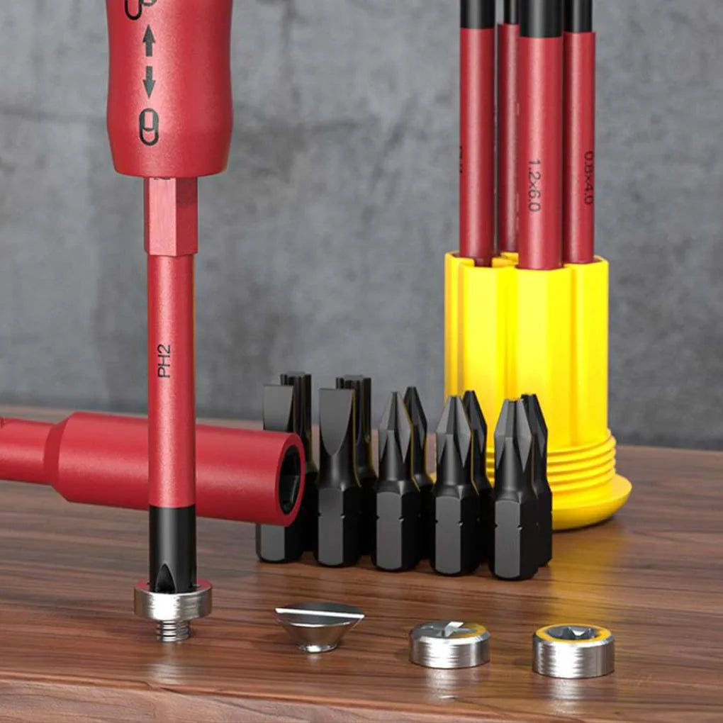 1000V Insulated Screwdriver Set – Magnetic Tips, 7 or 11 Pc Insulated Screwdriver Set Axl
