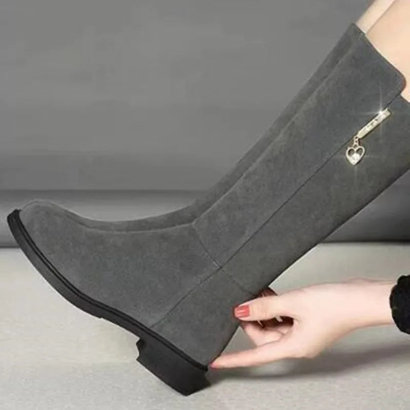 Women's Warm Plush Snow Boots – Side Zip Knee-High Winter Women's Winter Boots Axl
