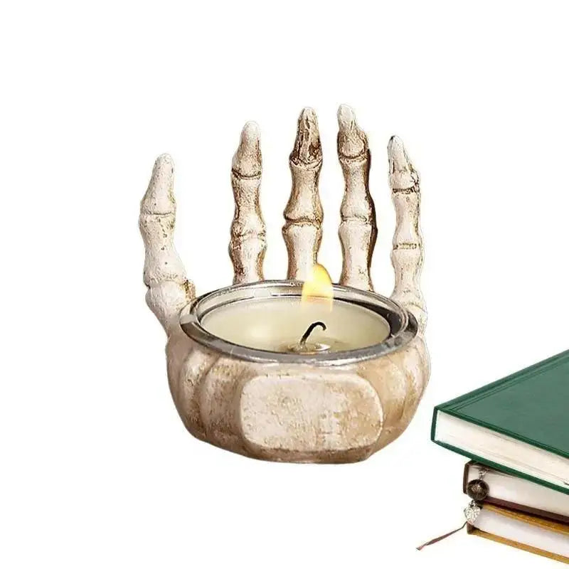 Resin Skull Candle Holder – Halloween Décor Ornament Gift Skull Candle Holder Axl A