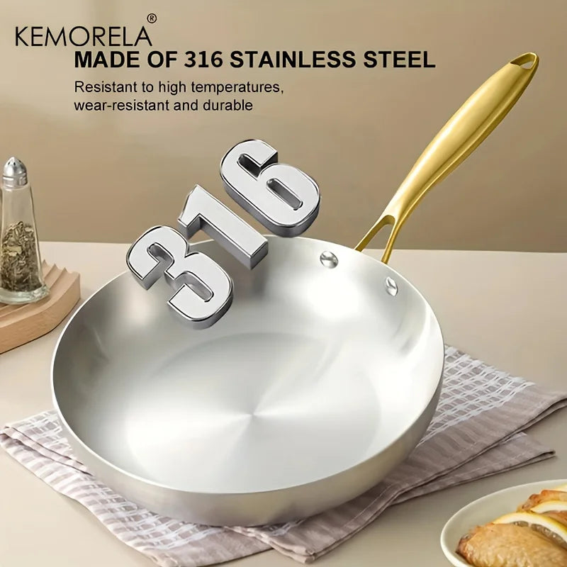 KEMORELA 3-Piece Non-Stick Stainless Steel Frying Pan Set Frying Pan Set Axl