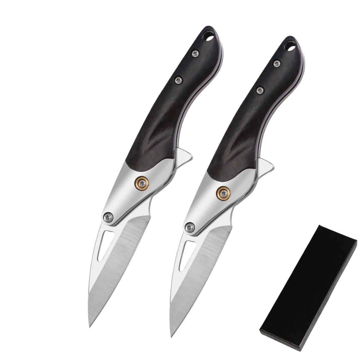 Folding Fruit Knife – Black Walnut & 7Cr17 Stainless Steel Folding Paring Knife Axl 2 PCS