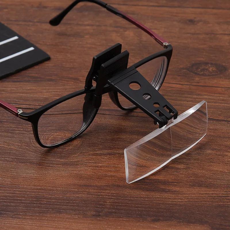 Clip-On Magnifying Glasses with LED Light & 3 Lens Sets Clip-On Magnifying Loupe Axl 1.5x 2.5x 3.5x