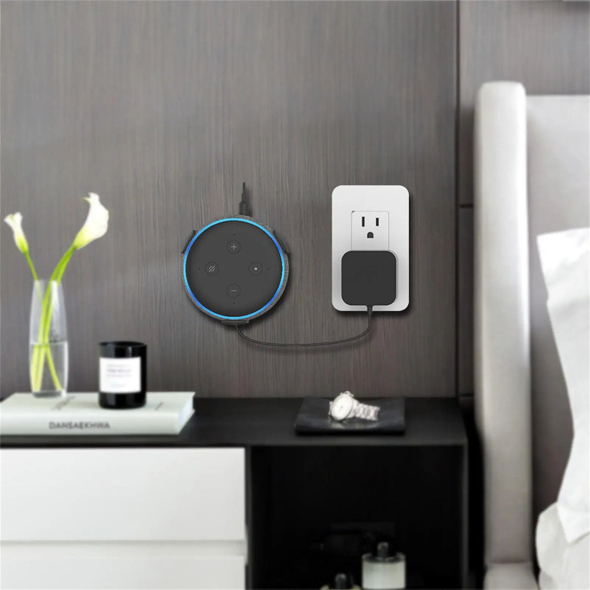 Echo Dot 3rd Gen Wall Mount Holder with Cable Management Speaker Wall Mount Axl