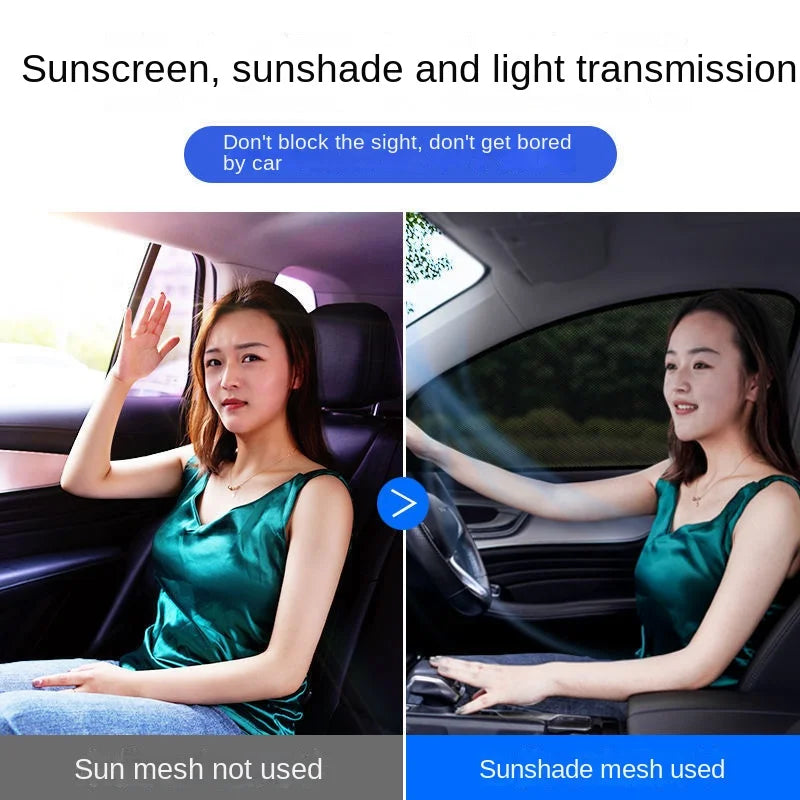 2-Pack Car Side Window Sunshade – UV Mesh Privacy Curtain Car Window Sunshade Axl