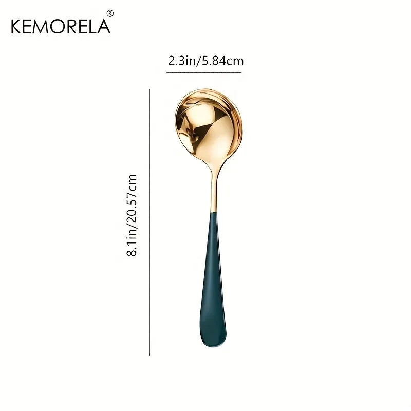 KEMORELA 304 Stainless Steel Gravy Ladle & Sauce Spoon 8.1" Kitchen Serving Spoon Axl