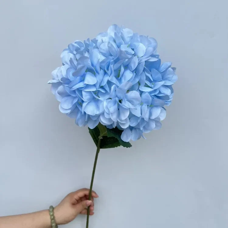 Large Hydrangea Artificial Flower Stems – 135 Petals, Candy Colors Artificial Flower Stems Axl Light blue