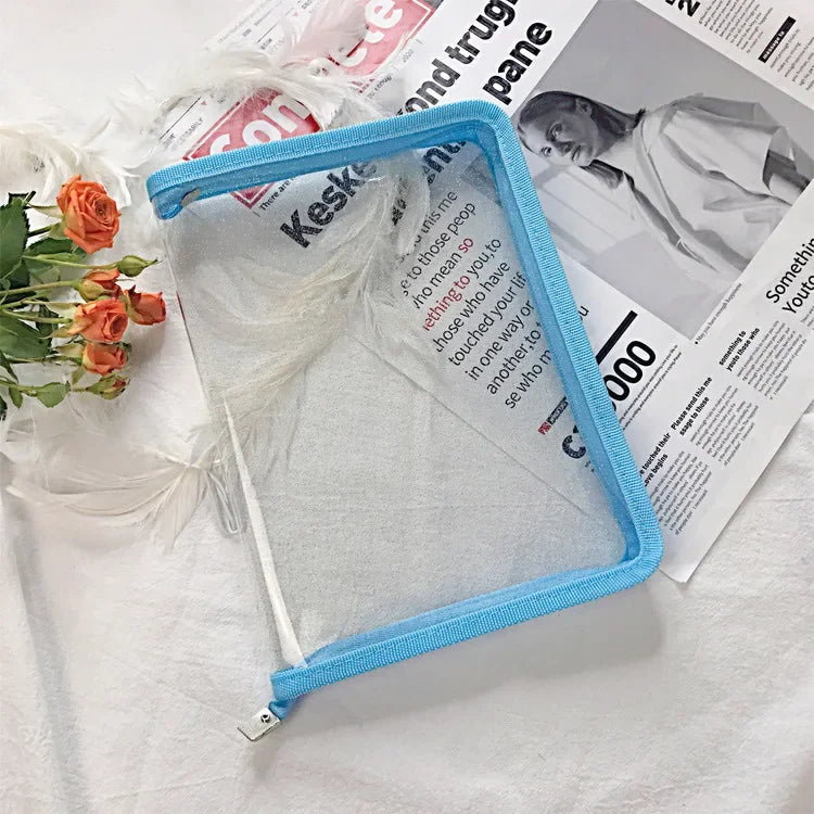 Glitter Transparent Zipper File Bag A4 A5 Stationery Organizer Zipper File Organizer Axl BE