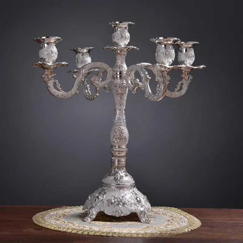 Vintage Multi-Arm Zinc Alloy Candle Holder – Elegant Home Decor Candle Holder Axl