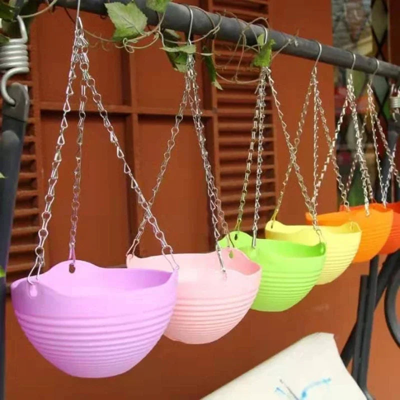 Hanging Flower Pot with Chain Basket – Plastic Planter Holder Hanging Planter Pot Axl