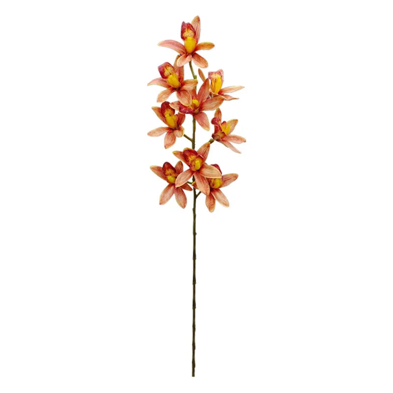 Artificial 9-Head Orchid Flower Branch | Real Touch Latex 77cm Artificial Flower Branch Axl