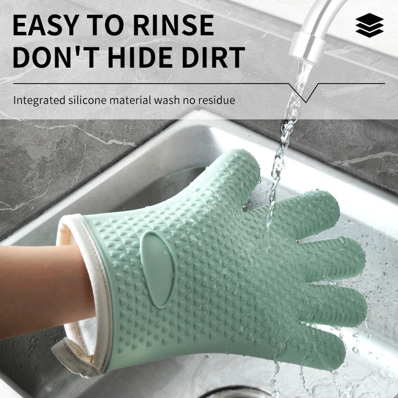 Heat-Resistant Silicone Oven & BBQ Gloves – Non-Slip Kitchen Silicone Oven Gloves Axl
