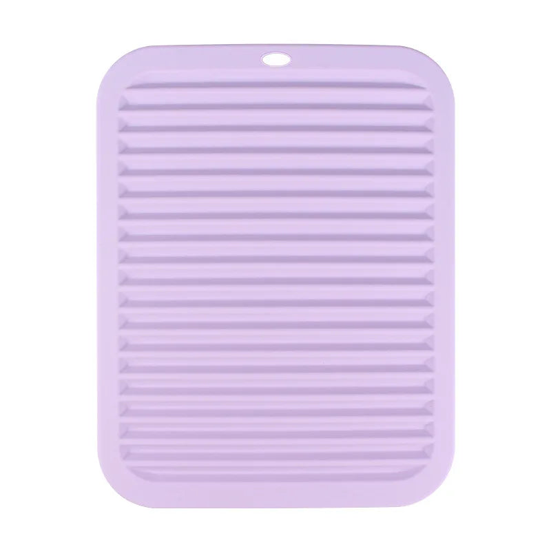 Silicone Draining Mat – Heat-Resistant Trivet & Placemat Silicone Kitchen Mat Axl Light Purple