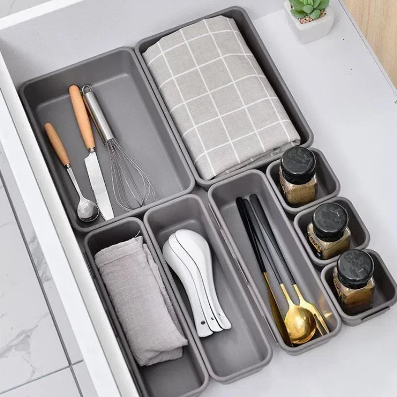 8-Piece Folding Drawer Organizer Set – Desk & Office Storage Drawer Organizer Set Axl