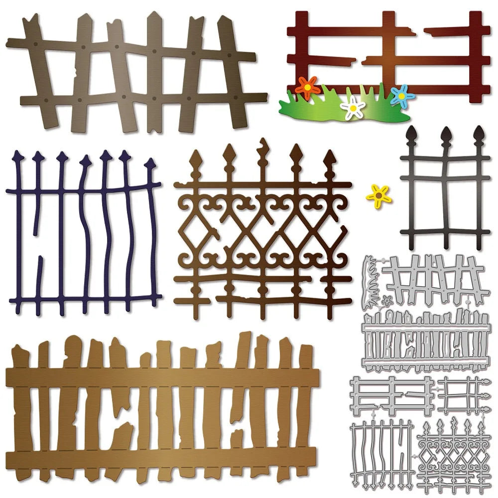 Fence Carbon Steel Cutting Dies – Scrapbooking Stencils 2pc Craft Cutting Dies Axl AECH04-19244