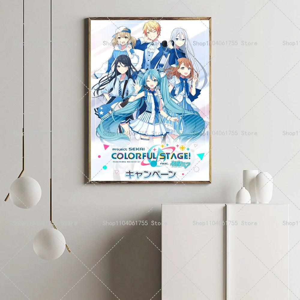 Anime Project Sekai Wall Poster – Self-Adhesive Waterproof Sticker Wall Art Poster Axl