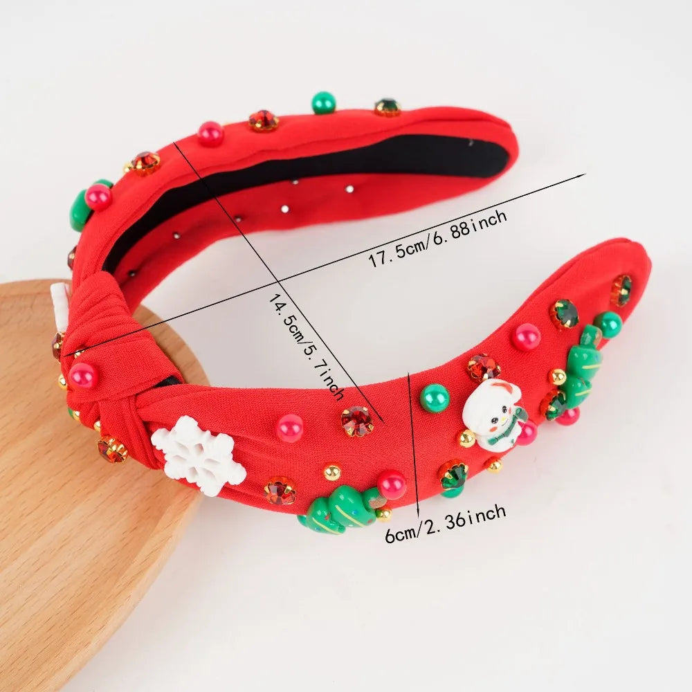 Rhinestone Christmas Hairband – Bow, Snowflake & Snowman Christmas Hairband Axl