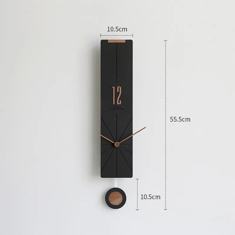 Nordic Silent Wall Clock – Modern Minimalist Home Decor Silent Wall Clock Axl Small Black-B
