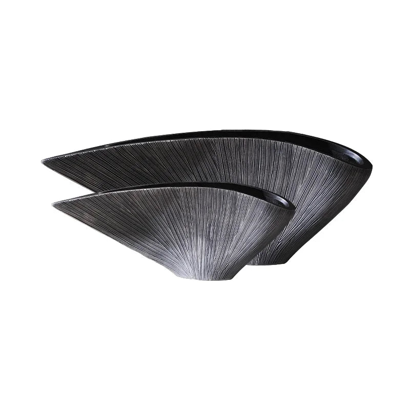 Nordic Large Fan-Shaped Resin Vase – Modern Home Décor Decorative Resin Vase Axl