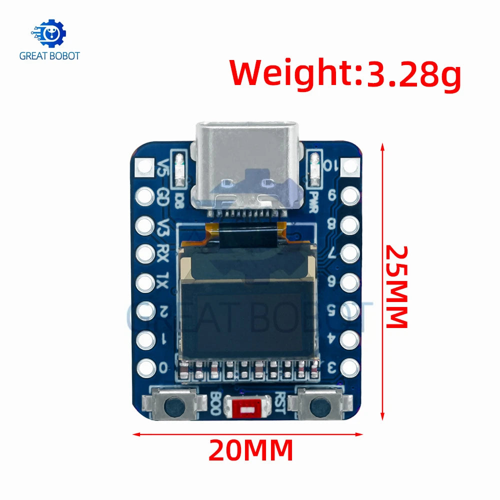 Mini ESP32-C3 Dev Board – Wi-Fi, Bluetooth & OLED Display Microcontroller Dev Board Axl