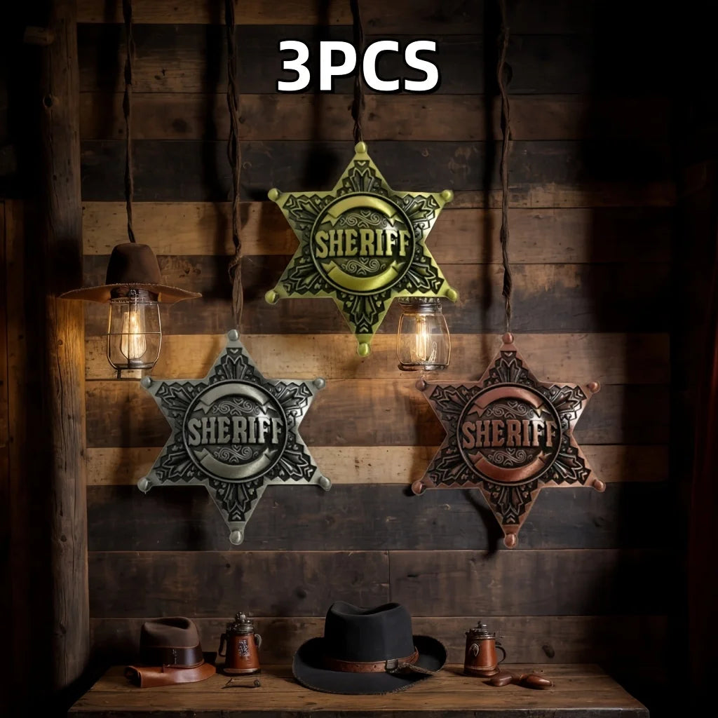 Vintage Western Metal Sheriff Badge – Cowboy Costume Accessory Costume Badge Axl 3PCS Combo