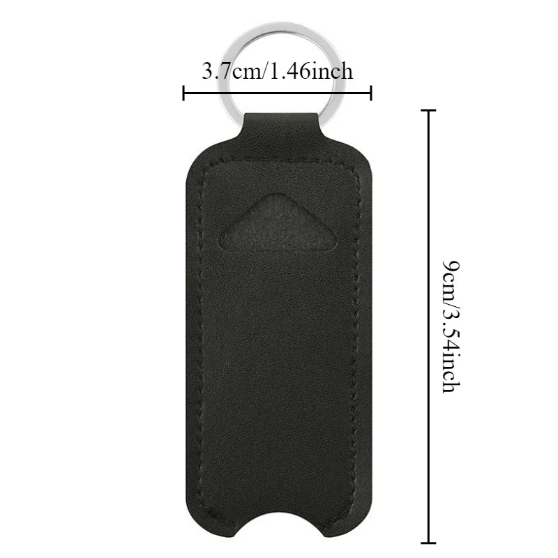PU Leather Lipstick Holder Keychain – Portable Cosmetic Case Lipstick Organizer Case Axl