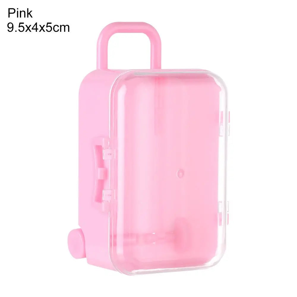 Miniature Doll Suitcase – 1/12 Scale Dollhouse Trunk Accessory Doll Accessory Axl Pink-9.5x4x5cm
