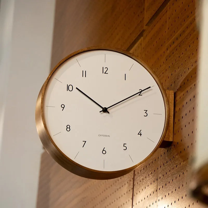 Double-Sided Silent Wall Clock – Modern Minimalist Luxury Décor Wall Clock Axl