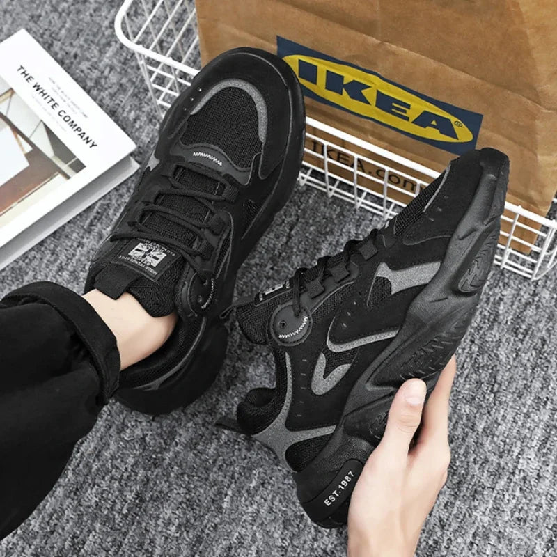 Men's Breathable Mesh Sneakers – Thick Sole Non-Slip Sport Shoes Men's Sneakers Axl