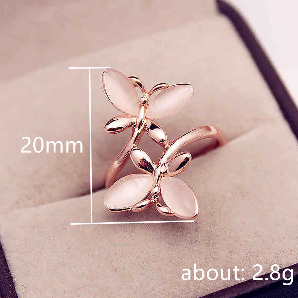 Huitan Women's Butterfly Ring – Imitation Moonstone Fashion Ring Fashion Ring Axl