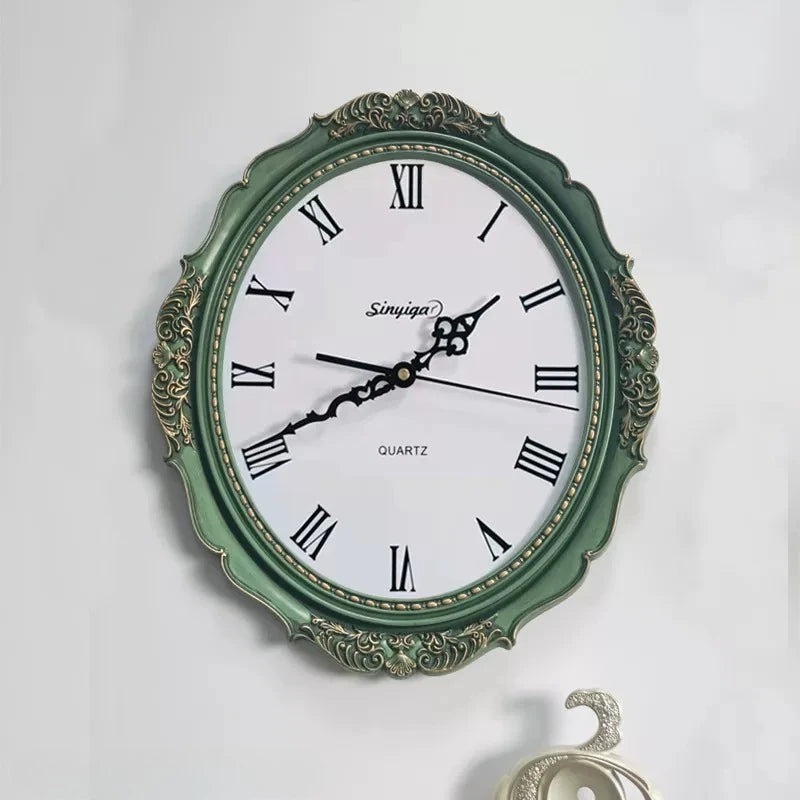 Modern Silent Wall Clock – Minimalist Luxury Acrylic Decor Decorative Wall Clock Axl White-Green Frame 37X33.5CM