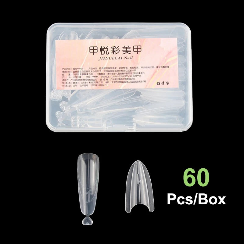 60Pcs Sandwich Dual Nail Forms – 15 Sizes Coffin & Almond Nail Extension Forms Axl ellipse Pink