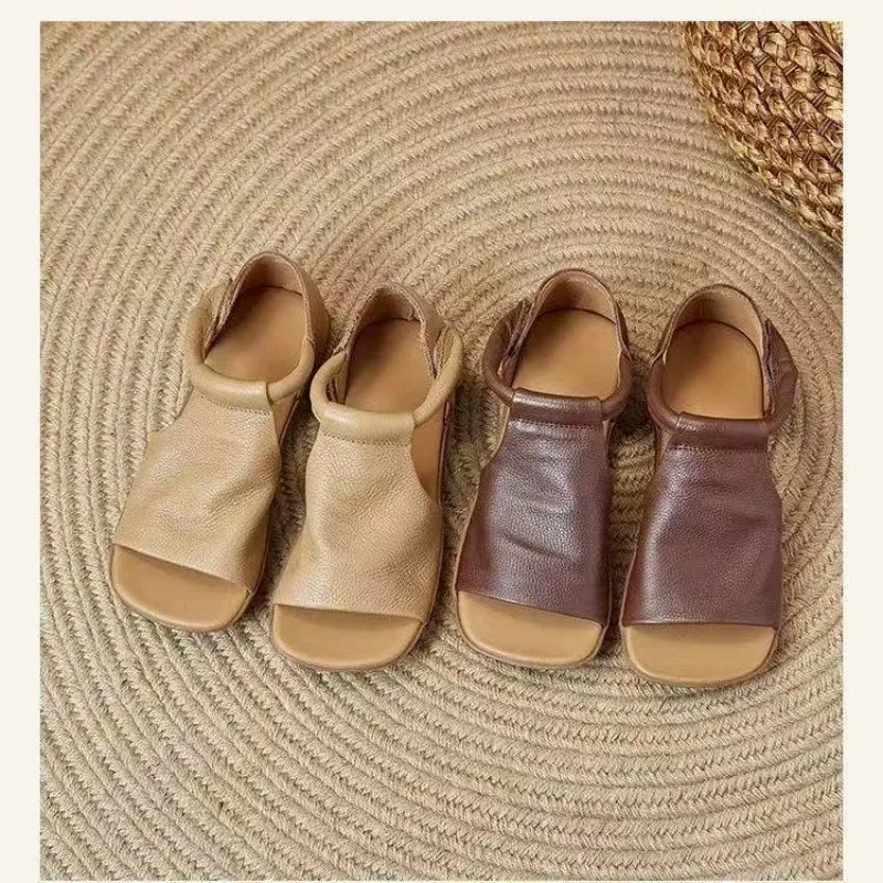 Women's Retro Flat Sandals – Open Toe T-Strap Vintage Style Flat Sandals Axl