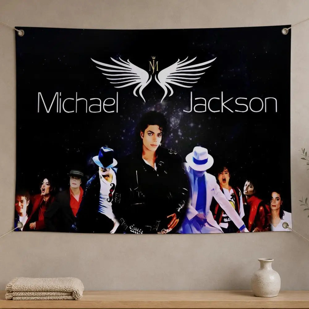 Michael Jackson Wall Flag Banner – Fan Décor Indoor & Outdoor Wall Flag Banner Axl White11 120x180cm