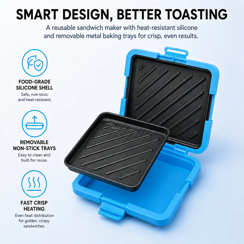Silicone Microwave Grill Pan – Non-Stick Sandwich Maker | PGY Microwave Grill Pan Axl