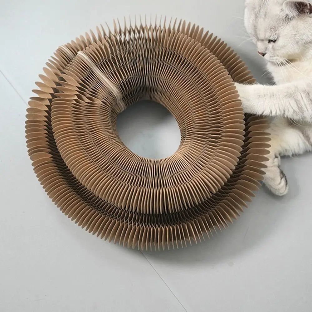 Kitty Kurlz Accordion Cat Scratcher Toy with Bell Balls Cat Scratcher Toy Axl