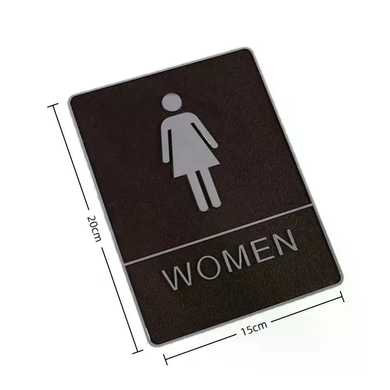Self-Adhesive Acrylic Restroom Door Sign – Men & Women Restroom Door Sign Axl