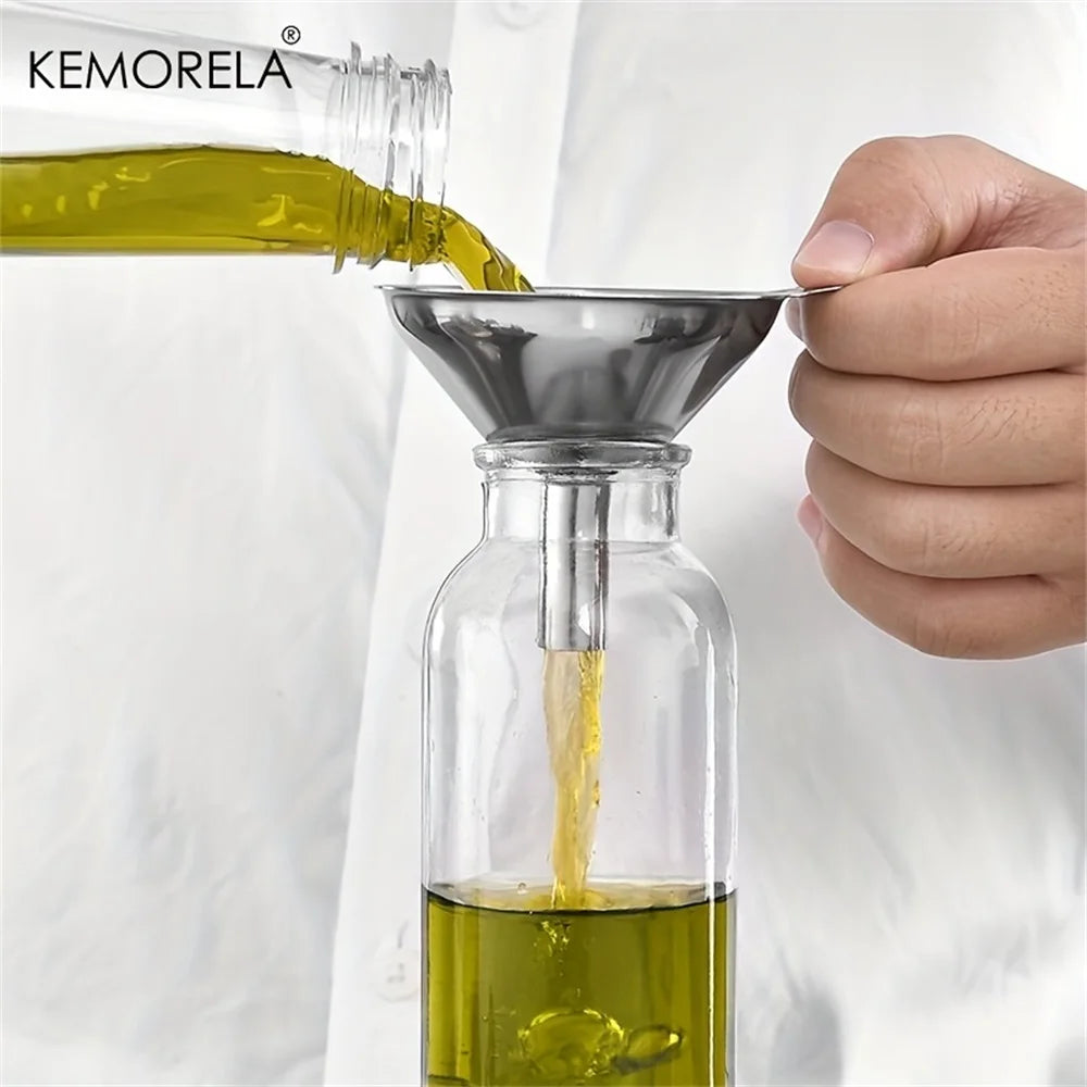 3-Piece Stainless Steel Kitchen Funnel Set – Oil, Wine & Liquid Kitchen Funnel Set Axl