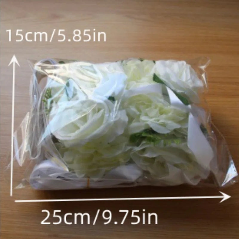 Wedding Car Decoration Artificial Flower Set – White & Pink Wedding Flower Decor Axl