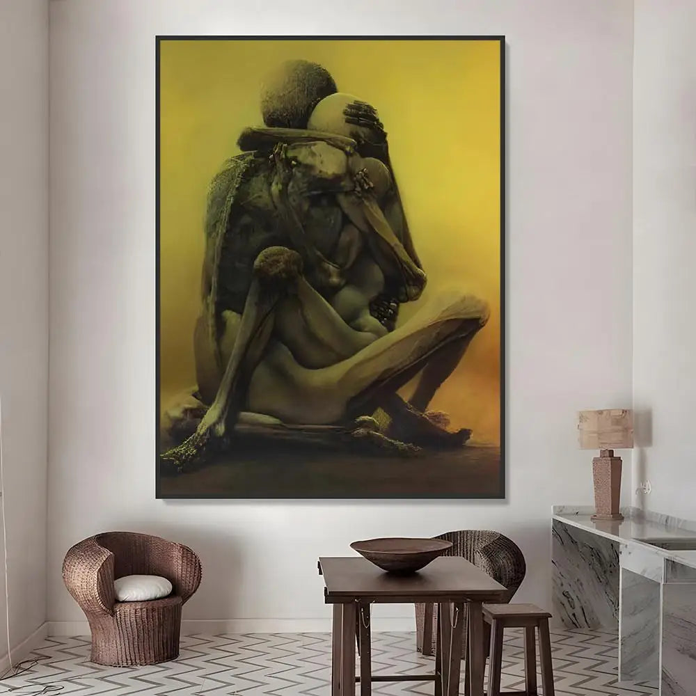 Zdzisław Beksiński Art Stickers – HD Waterproof Wall Decor Art Wall Stickers Axl White02 60X90cmNoframe