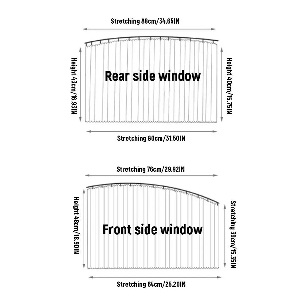 4-Piece Car Side Window Curtains – UV & Heat Shield Auto Blinds Car Window Curtains Axl