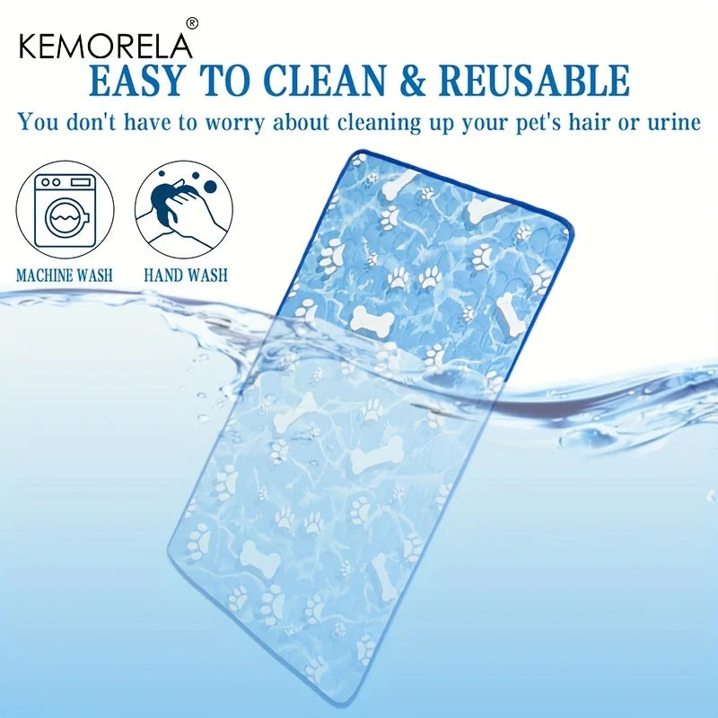 KEMORELA Large Dog Cooling Mat – Ice Silk Self-Cooling Pad Pet Cooling Mat Axl