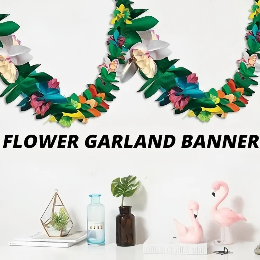 3M Hawaiian Paper Flower Garland – Tropical Party Decoration Party Paper Garland Axl
