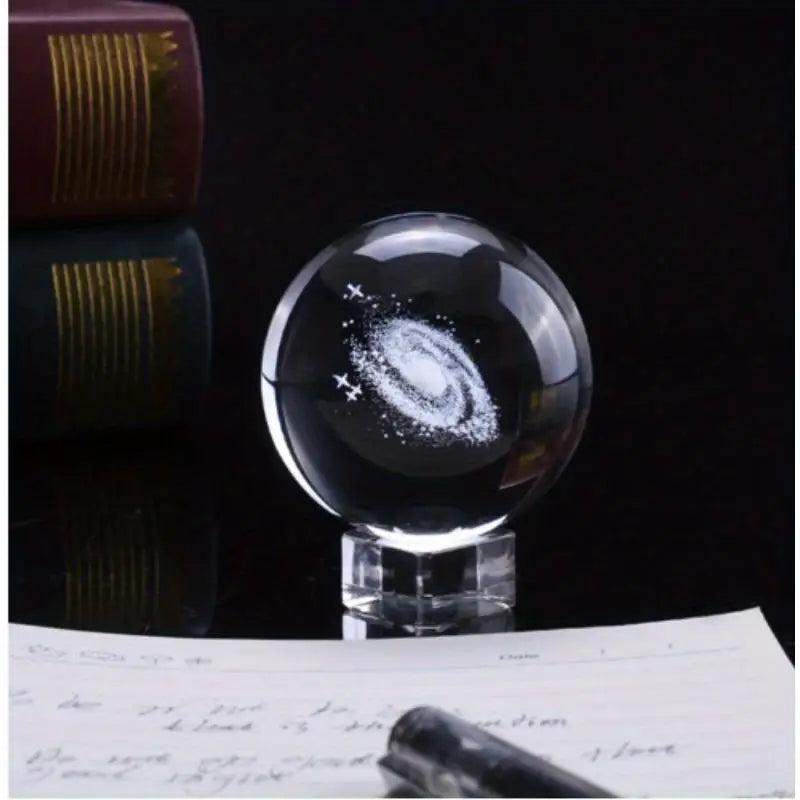 3D Laser Engraved Galaxy Crystal Ball – 6cm Glass Sphere Decorative Glass Sphere Axl
