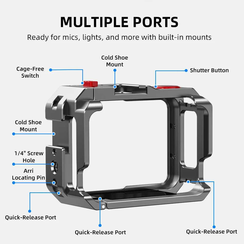 Metal Cage Frame for Insta360 Go Ultra | Quick-Release Accessory Camera Cage Frame Axl