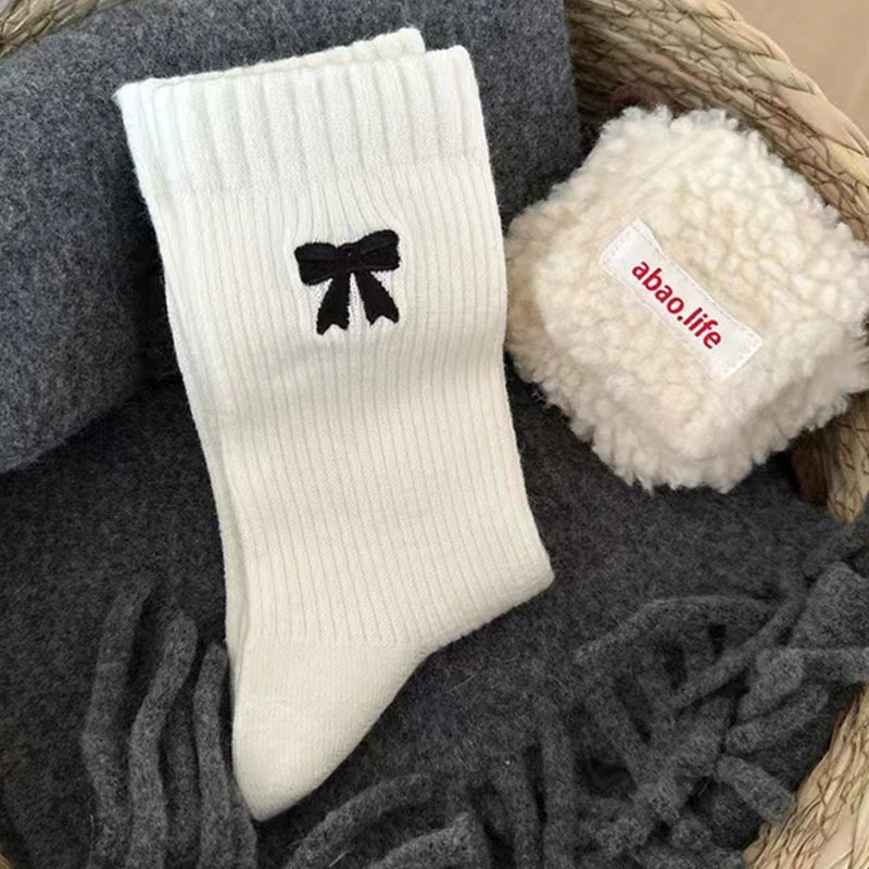 Cute Women's Puppy Socks – Animal Print Cotton Mid-Tube & Fur Ball Novelty Women's Socks Axl One Size A