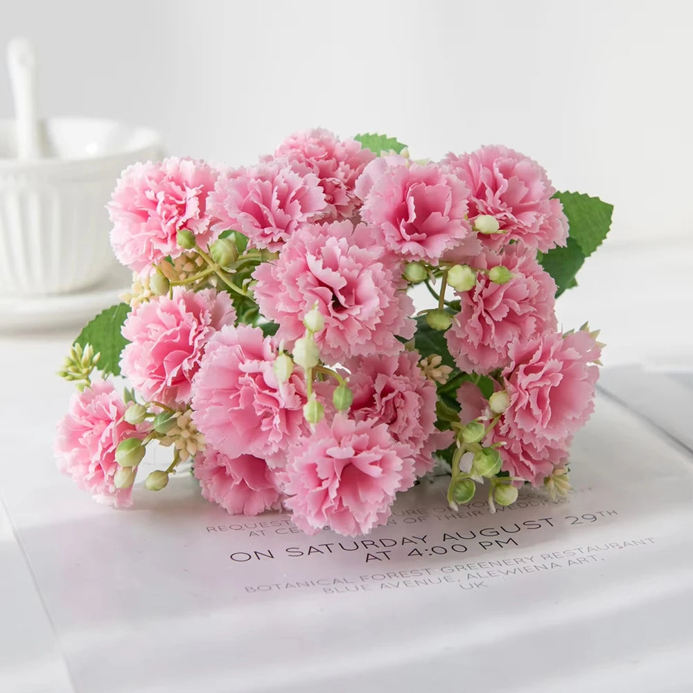 Silk Carnation Artificial Flowers – Wedding & Home Décor Artificial Silk Flowers Axl Pink 2 pcs