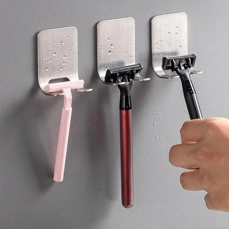 Stainless Steel Razor Holder & Bathroom Hook Organizer 2/5 Pcs Razor Holder Stand Axl