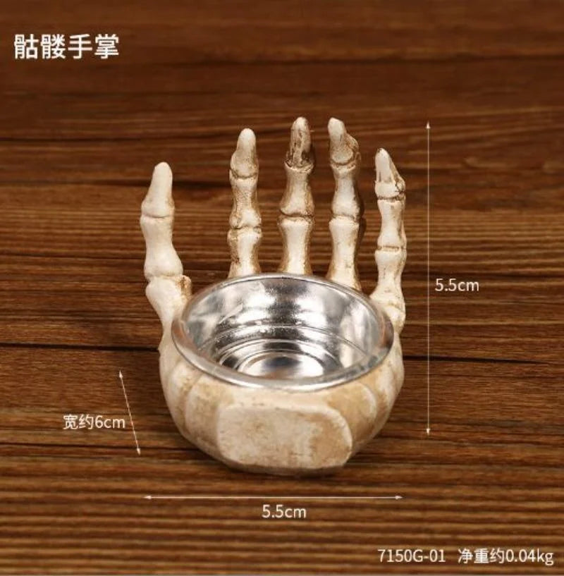 Halloween Resin Skull Candle Holder – Gothic Table Decor Skull Candle Holder Axl