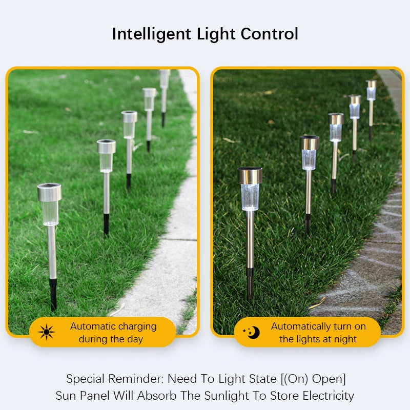 10-Pack Solar LED Pathway Lights – IP55 Waterproof Garden Stakes Solar Pathway Lights Axl