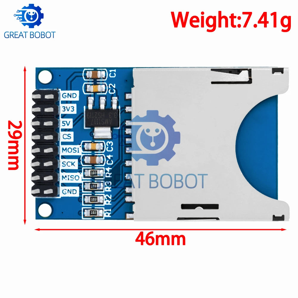 Micro SD TF Card Memory Shield SPI Module for Arduino SD Card Module Axl